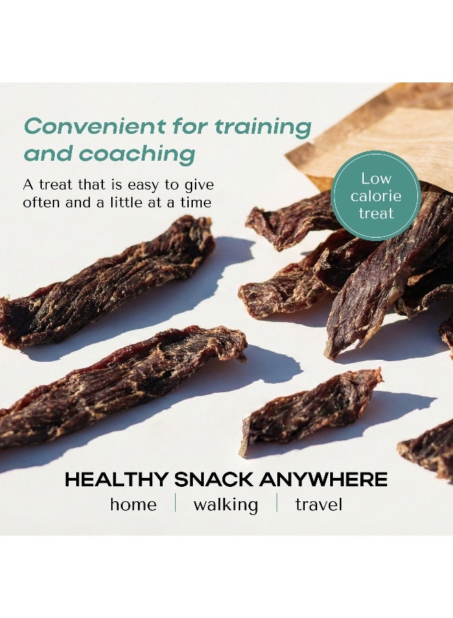O2Pets Dog and Puppy Beef Strips Natural Treats – 100% Pure Beef Muscle Meat Jerky – High Protein & Grain-Free Reward for Sensitive Stomachs, Muscle Support & Dental Care 50g - Image 3